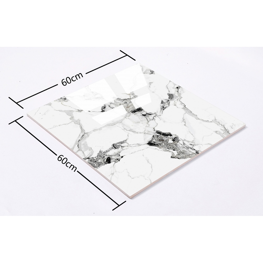 Marbella กระเบื้องพอร์ซเลน 60x60 ซม. รุ่น มิวกี้ ควอตซ์ XQP705 Glossy (4P) random