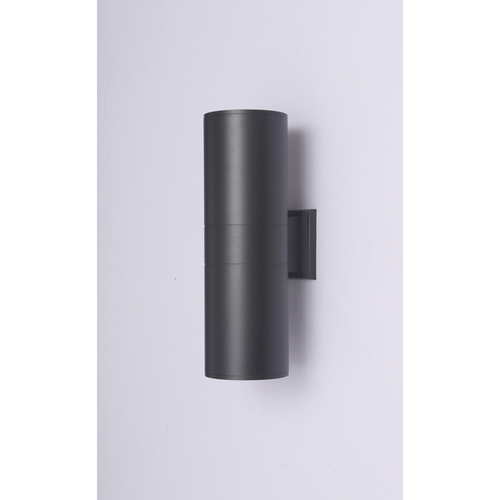 EILON โคมไฟติดผนังโมเดิร์น ทรงกระบอกกลม 2*E27 ขนาด 14.5*14.5*36 cm IP65 MVW002W-L360(B) สีดำ