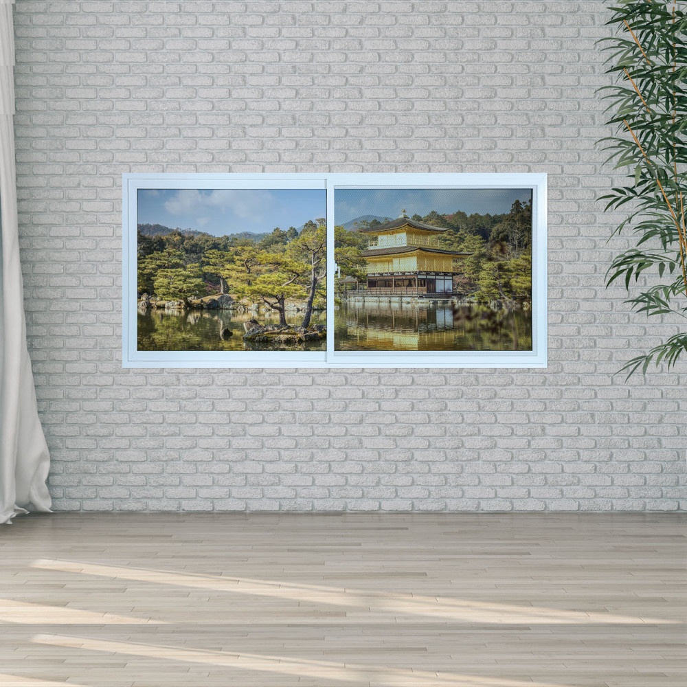 WELLINGTAN (TK) หน้าต่างไวนิล บานเลื่อน SS 240x110ซม. สีขาว พร้อมมุ้ง