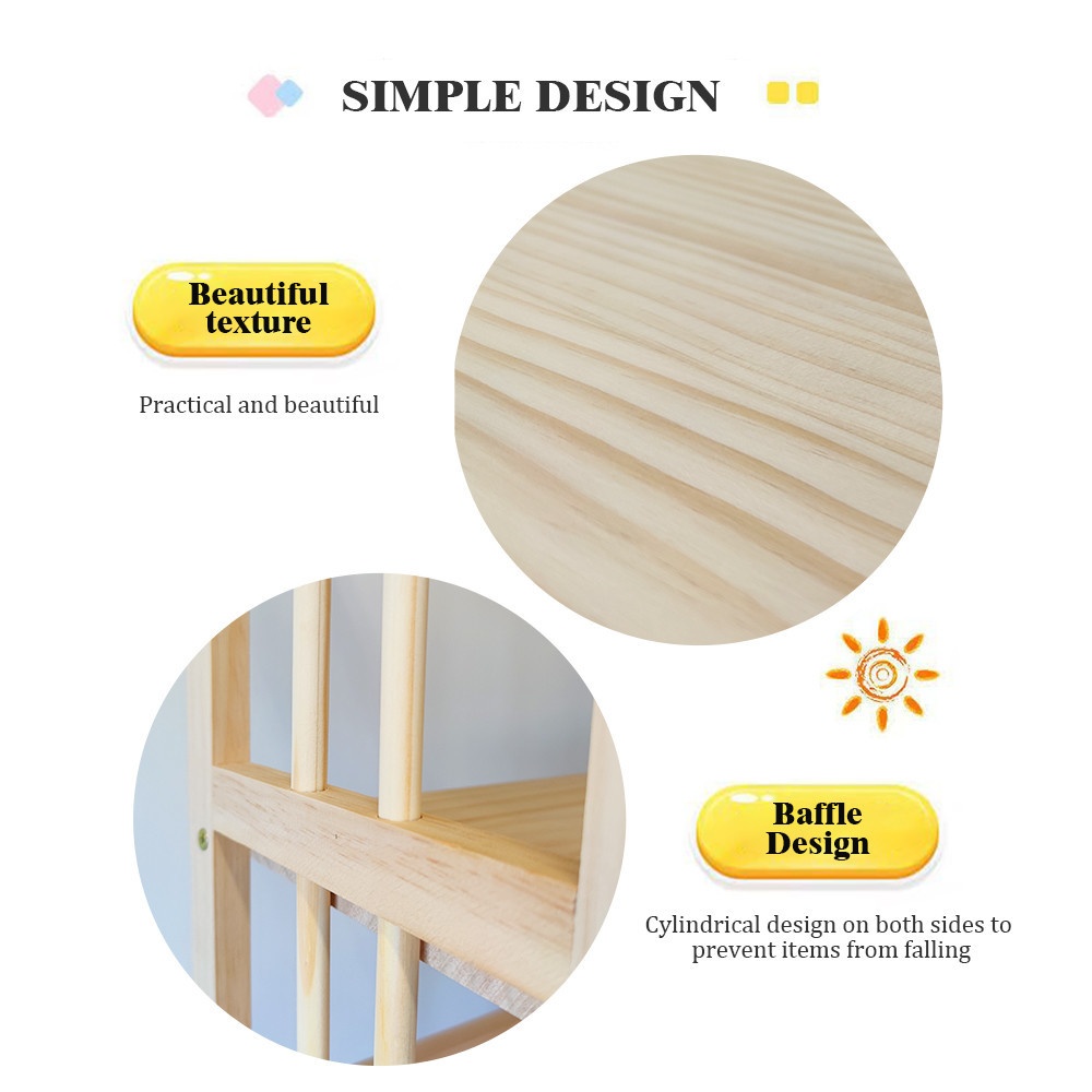 DELICATO ชั้นวางของไม้สน 4 ชั้น รุ่น PINE04 ขนาด 25x80x110 ซม. สีไม้