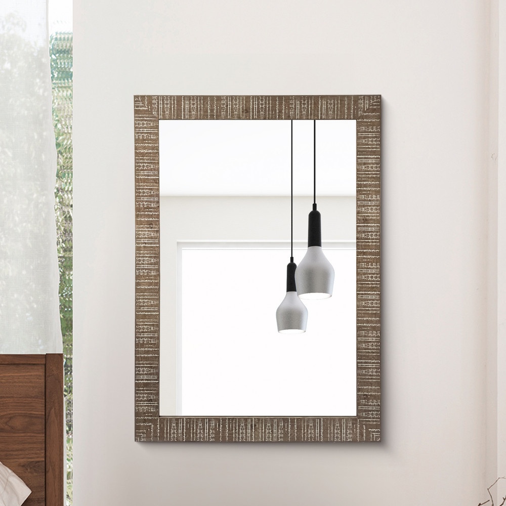 Nice กระจกมีกรอบ (PS) รุ่น นานา-บราว ขนาด 60x90 ซม. สีน้ำตาล