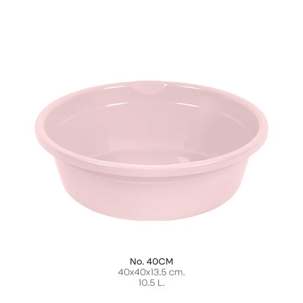 GOME กะละมังกลม 10.5L ขนาด 40x40x13.5cm. รุ่น No.40 สีชมพูพาสเทล