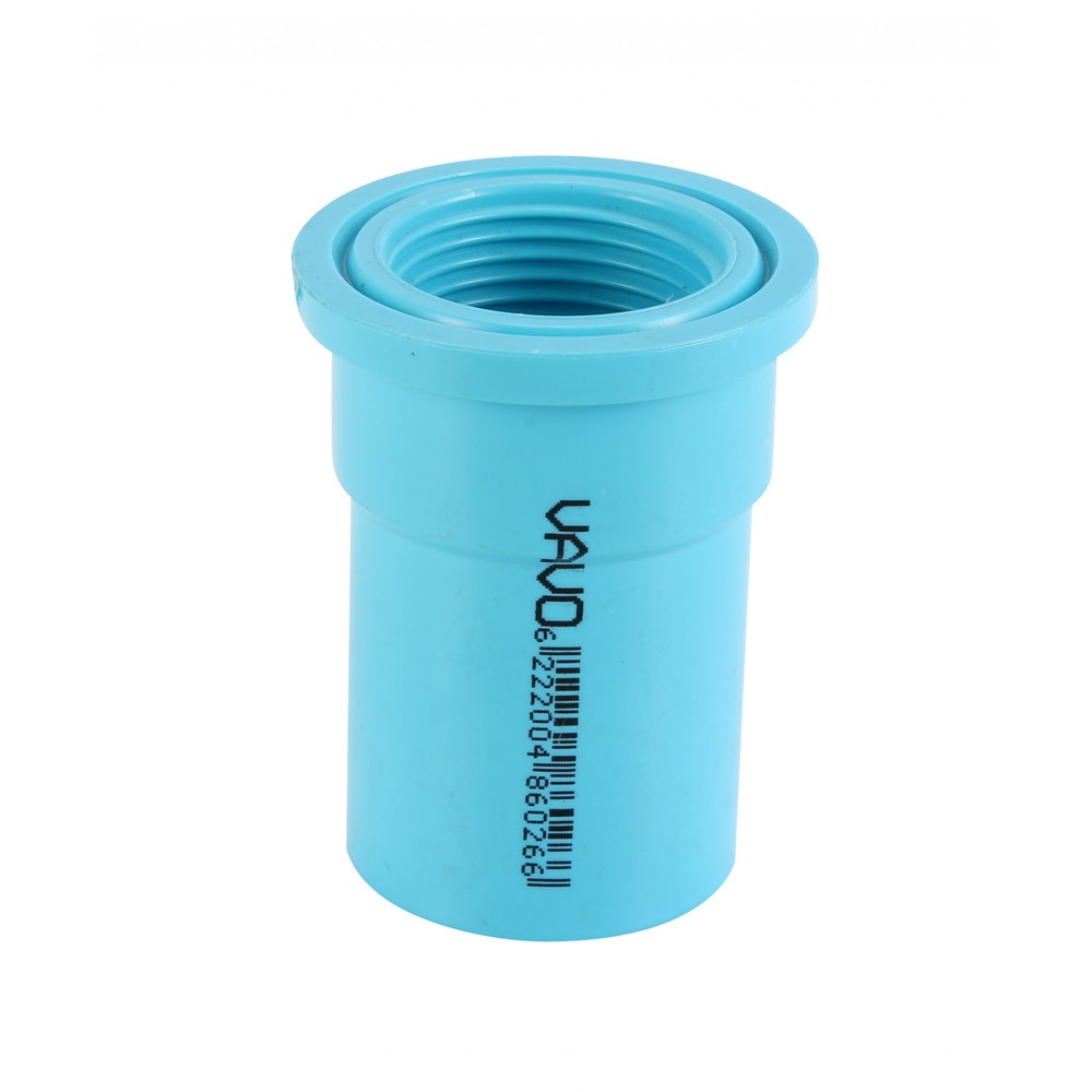 VAVO ข้อต่อตรง เกลียวใน หนา 1”(25) สีฟ้า