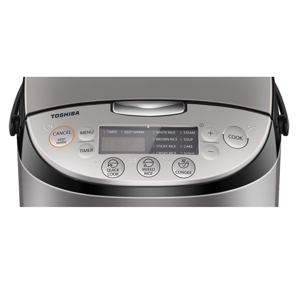 TOSHIBA หม้อหุงข้าวดิจิตอล ขนาด 1.8 ลิตร รุ่น RC-T18DR2 สีเงิน