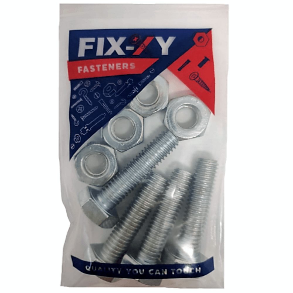 สกรูพร้อมน็อต ขนาด 5/16"x1.1/2" (4 ตัว/แพ็ค)