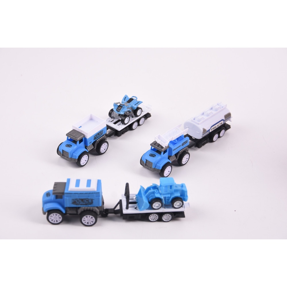 TOYS ของเล่นชุดรถพ่วงตำรวจ บรรจุ3คัน สีฟ้า#99842-60(22x4.5x20.5ซม.)