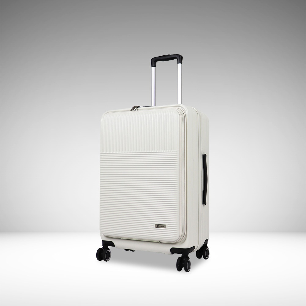 WETZLARS กระเป๋าเดินทาง ขนาด 28 นิ้ว พร้อมช่องใส่ของด้านหน้า รุ่น Spring-02 ขนาด 29x51x70 ซม. สีขาวไวท์พีทอล