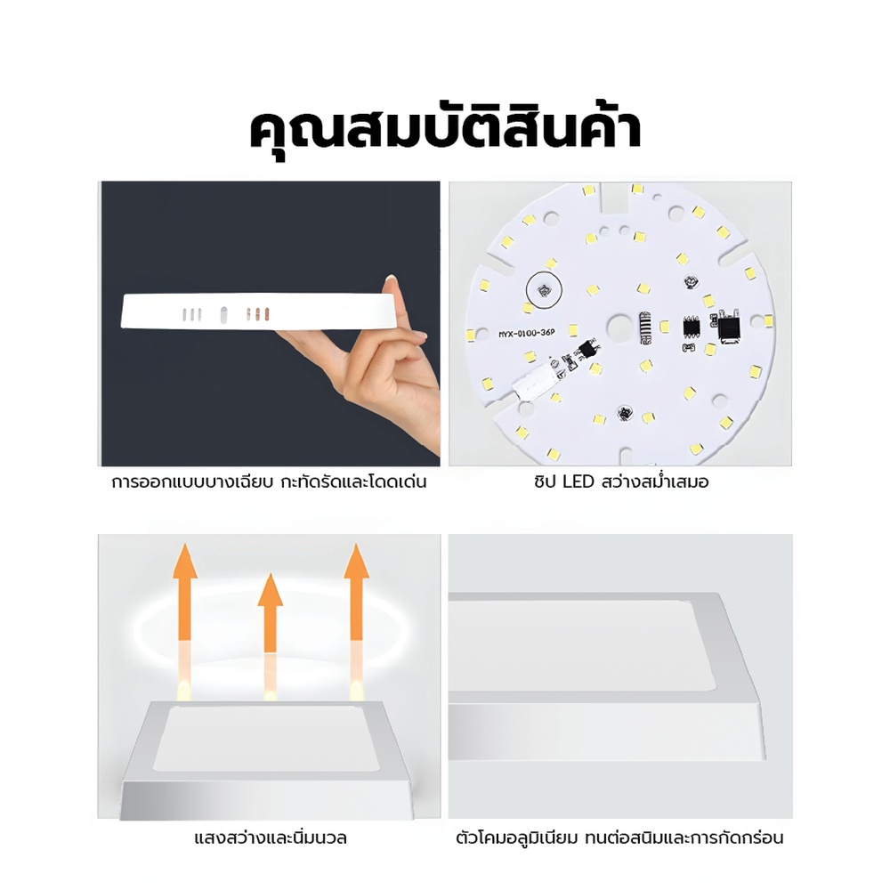EILON ดาวน์ไลท์ LED แบบลอยหน้าเหลี่ยม 8 นิ้ว 18W รุ่นTP-SDW-SW-18DL แสงเดย์ไลท์ สีขาว
