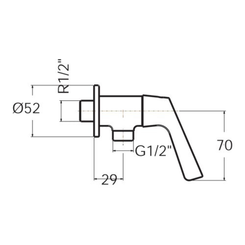 American Standard ก๊อกน้ำเย็นยืนอาบทองเหลืองแบบติดผนัง รุ่น วินสตัน FFAST604-7T1500BT0