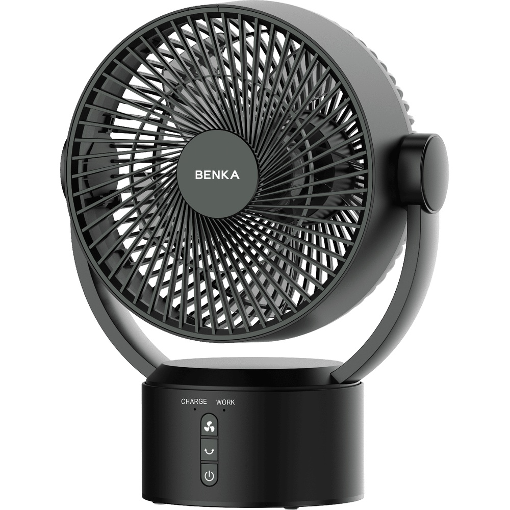 BENKA พัดลมตั้งโต๊ะชาร์จไฟแบบพกพา ขนาด 9 นิ้ว รุ่น KN-L2829 สีดำ