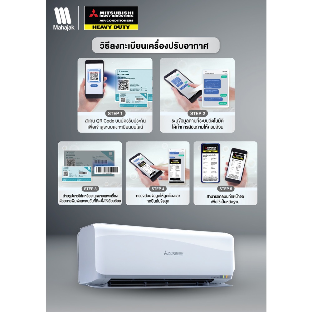 MITSUBISHI HEAVY DUTY เครื่องปรับอากาศ Deluxe Inverter ขนาด 9749 BTU DXK10YYS-W1