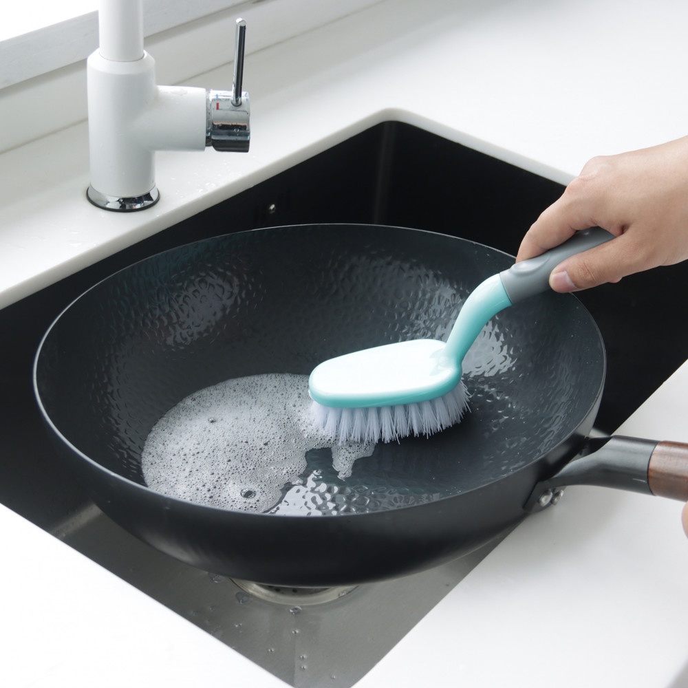 ICLEAN แปรงขัดอเนกประสงค์ด้ามสั้น รุ่น GTG56938 ขนาด 3.5x5.5x26 ซม. สีเขียว-เทา