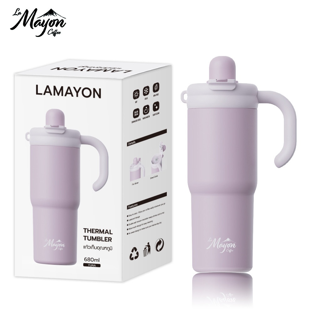 LAMAYON แก้วเก็บอุณหภูมิ 680 มล. YUNA สีชมพู