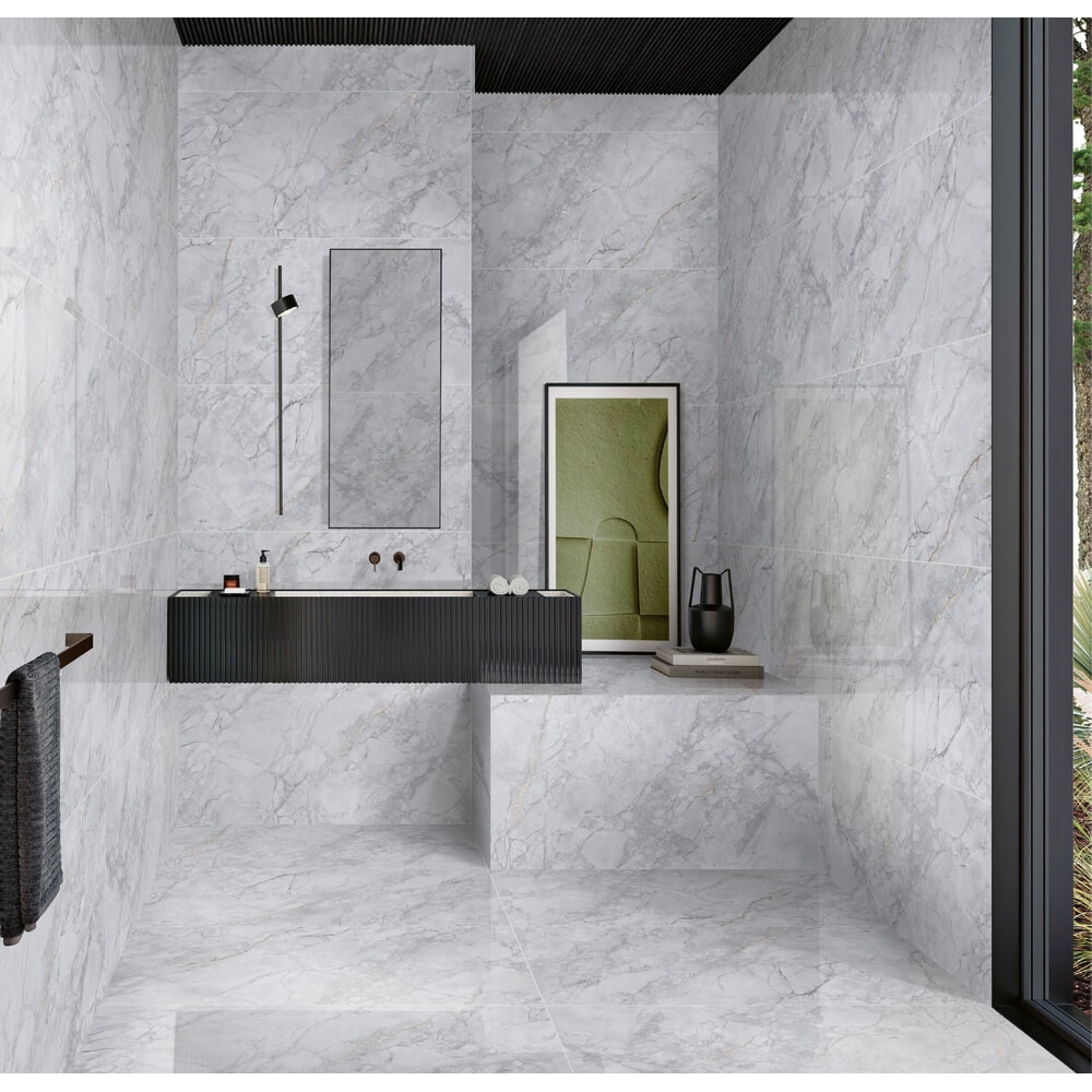 La Arezza 75X150 ซม.กระเบื้องพอร์ซเลน รุ่น Luxura marble (DGD241017-64) High-glossy Random (2pcs /box 2.25 sqm)
