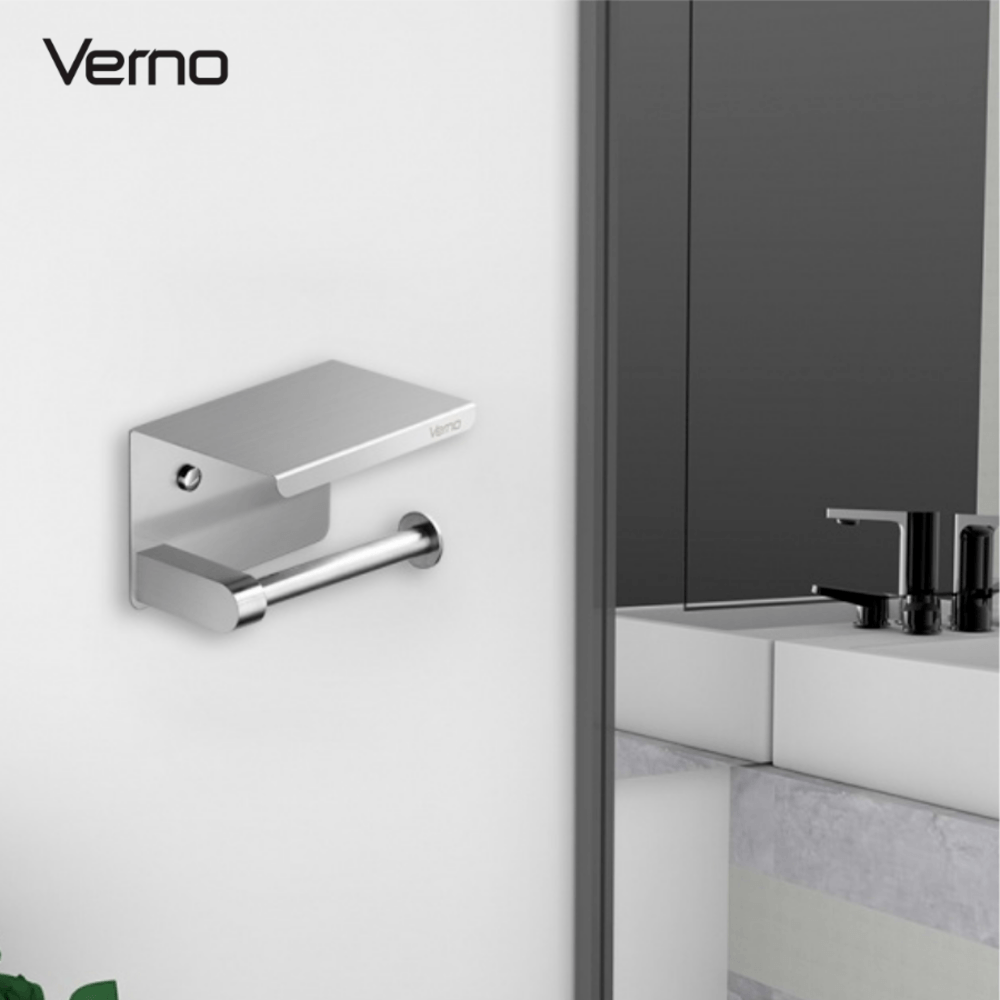 Verno ที่ใส่กระดาษชำระสแตนเลส304 รุ่น แฮร์ไลน์-TH04 ขนาด 14x10x10 ซม. สีเงิน