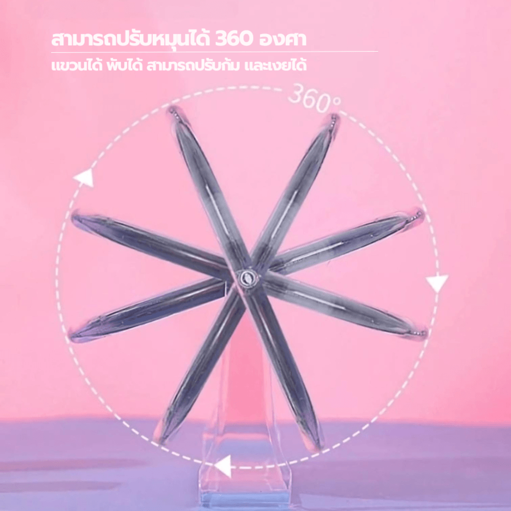 Primo กระจกแต่งหน้าตั้งโต๊ะอคลิลิคทรงกลม รุ่น Lyn-O ขนาด 3.5x15x18 ซม. สีใส