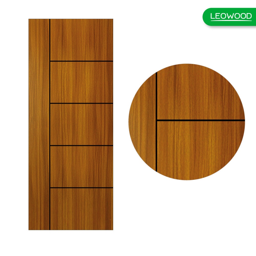 LEOWOOD ประตู ตู iDoor S6 ลาย 06 - Brazilian Teak ขนาด 35x900x2000