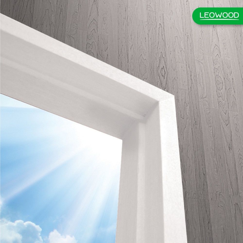 LWD วงกบ ไม้จริงกันปลวก (FJL) LeoFrame Dura ย้อมสีขาว ขนาด (40/90)มม.x90x200 ซม.