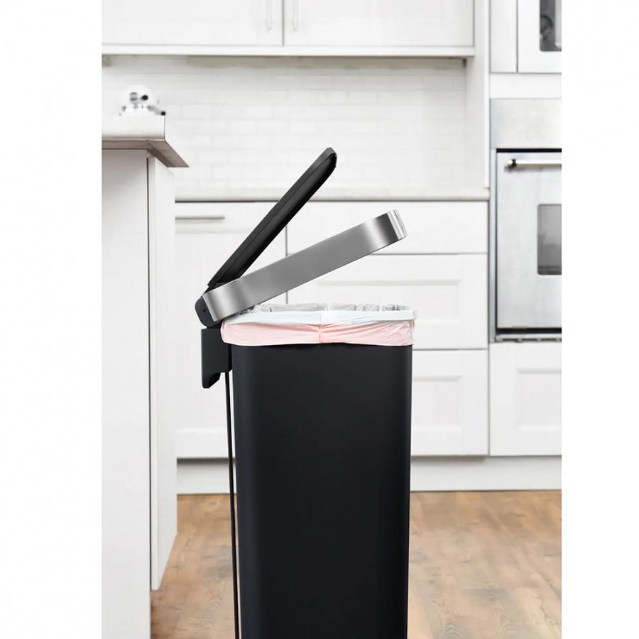 EKO ถังขยะพลาสติกขาเหยียบเหลี่ยม 35 ลิตร รุ่น HANA EK6388-BLK ขนาด 37x31x51ซม. สีดำ