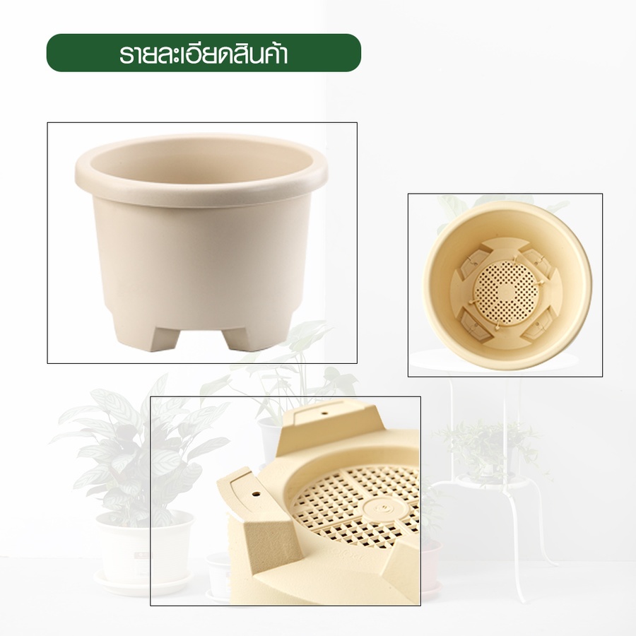 Tree’ O กระถางต้นไม้ รุ่น PY-2007WT ขนาด 27 x 27 x 18.5 ซม. (12นิ้ว) สีขาว