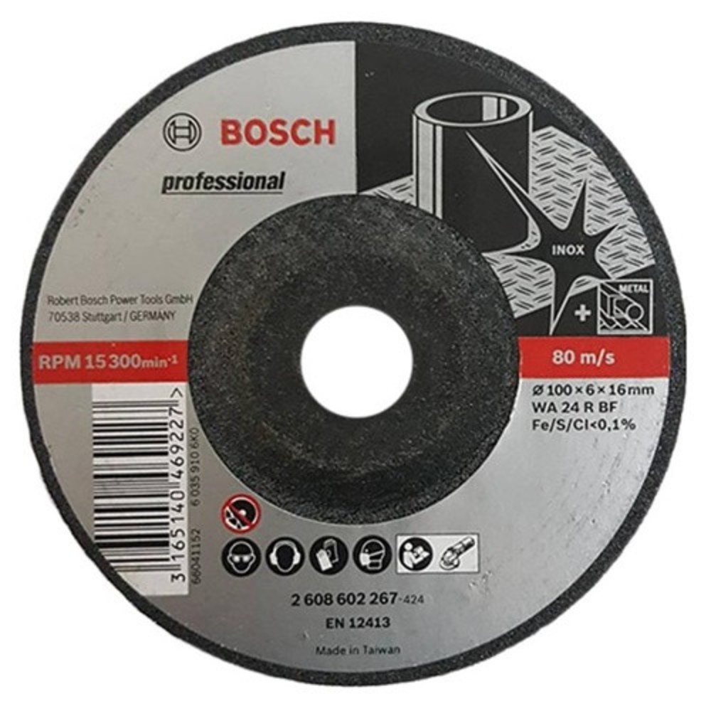 BOSCH ใบเจียร์สเตนเลส 4" 6 มม.#267