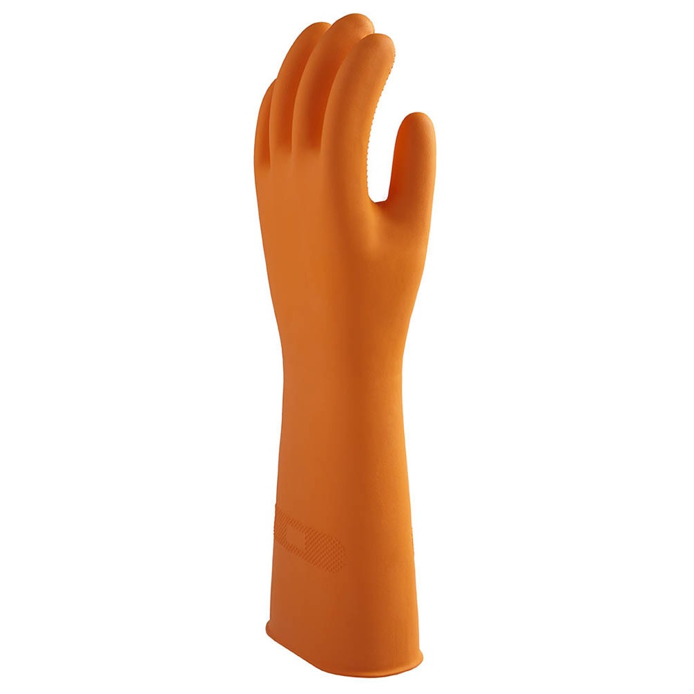 STRONG MAN ถุงมือยางหนาพิเศษ ทนสารเคมี Size L ยาว 16 นิ้ว รุ่น HEAVY DUTY สีส้ม