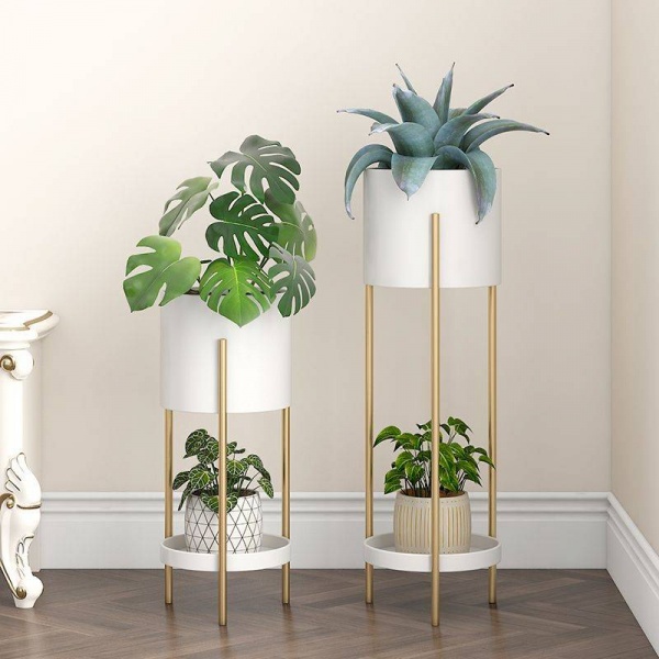 DELICATO ชั้นวางกระถางต้นไม้ รุ่น TY02WT ขนาด 20x20x57.5ซม. สีขาว