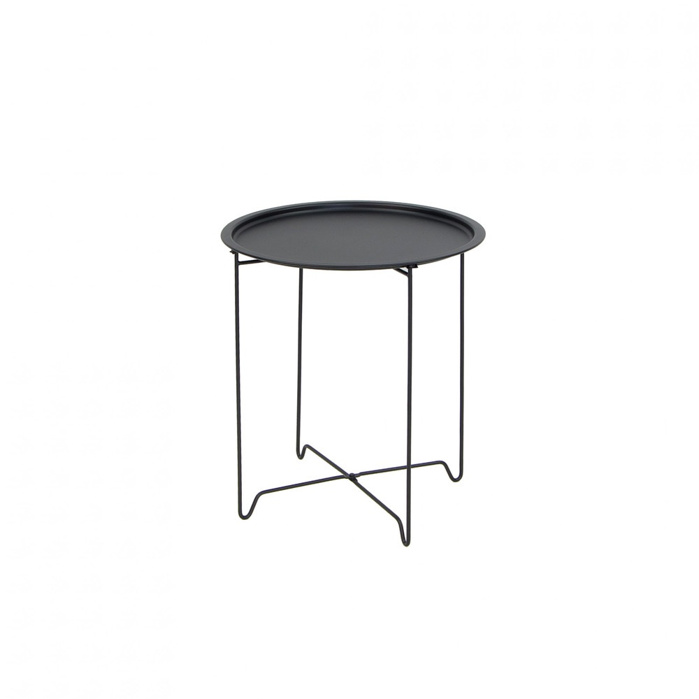DELICATO โต๊ะวางถาด รุ่น LUNA-BLACK ขนาด 46x46x51 ซม. สีดำ