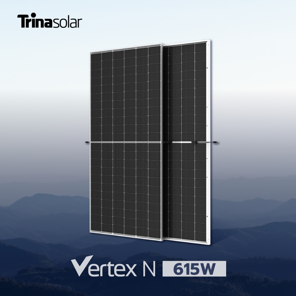TRINA แผงโซล่าเซลล์ 615W MONOCRYSTALLINE รุ่น TSM-NEG19RC.20 Dual Glass 2382x1134x30mm