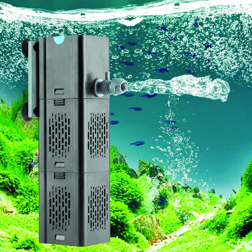 BOYU ปั๊มน้ำพร้อมกรองตู้ปลา รุ่นXFP-1500F ขนาด15W Qmax1500L/H สีดำน้ำเงิน