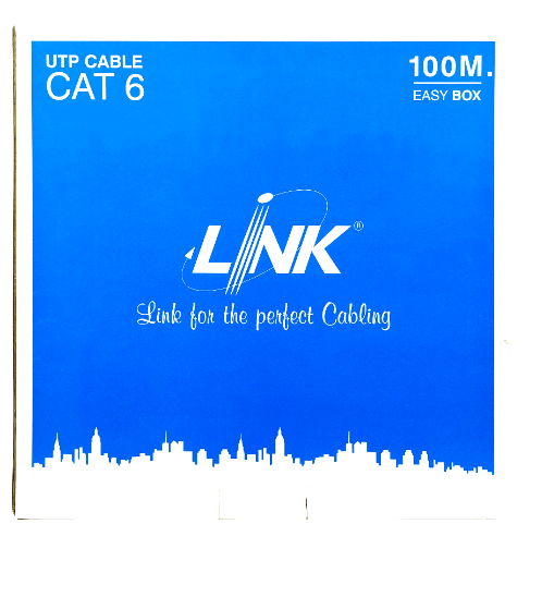 LINK สายแลน CAT6 UTP (250MHz)w 100M รุ่น US-9106A-1 สีฟ้า