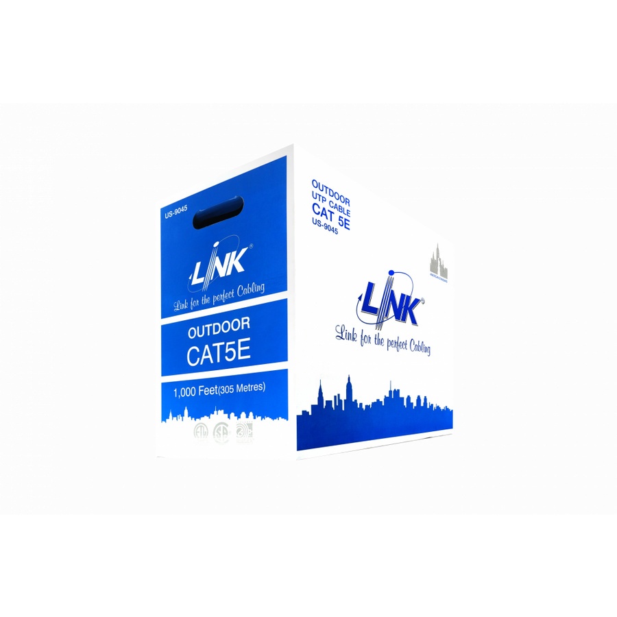 LINK สายแลน CAT5E UTP OUT DOOR US-9045 305 M. ดำ US-9045