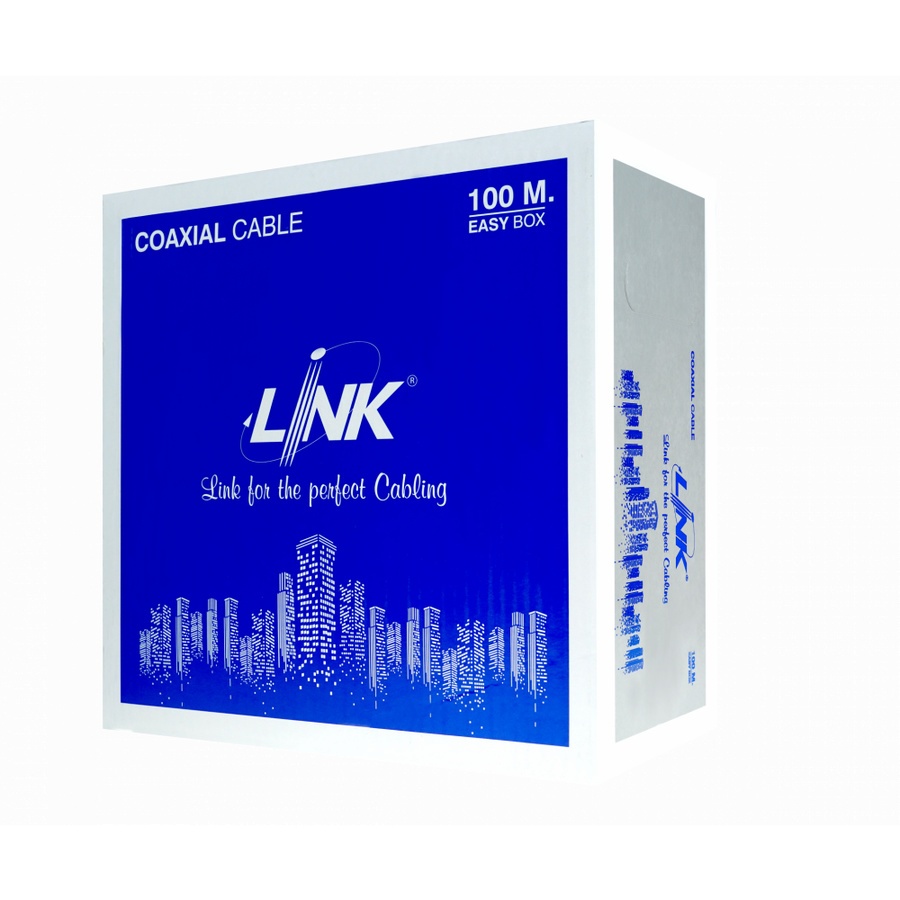 LINK สายเคเบิ้ล CCTV RG6 (100 M./Box) รุ่น CB-0106A-1 สีดำ