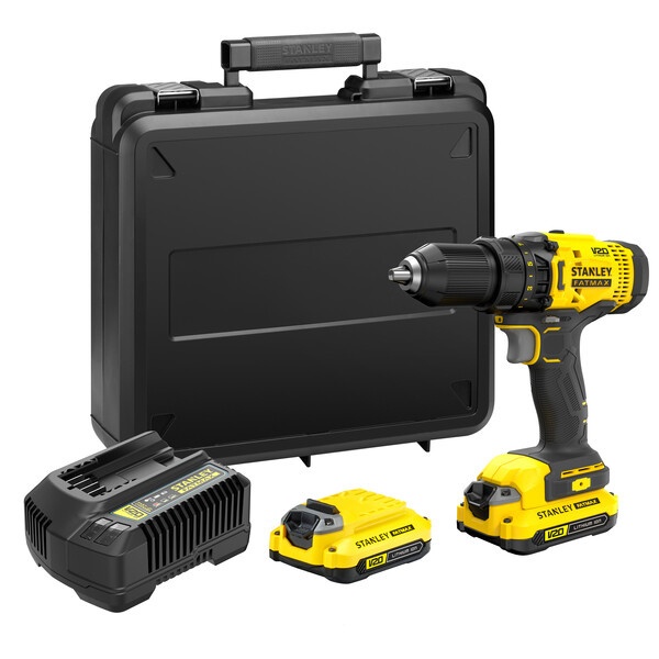 STANLEY สว่านไขควงไร้สาย 13มม. 20V รุ่น SCD700D2K-B1 พร้อมแบตเตอรี่ 2.0Ah 2 ก้อน