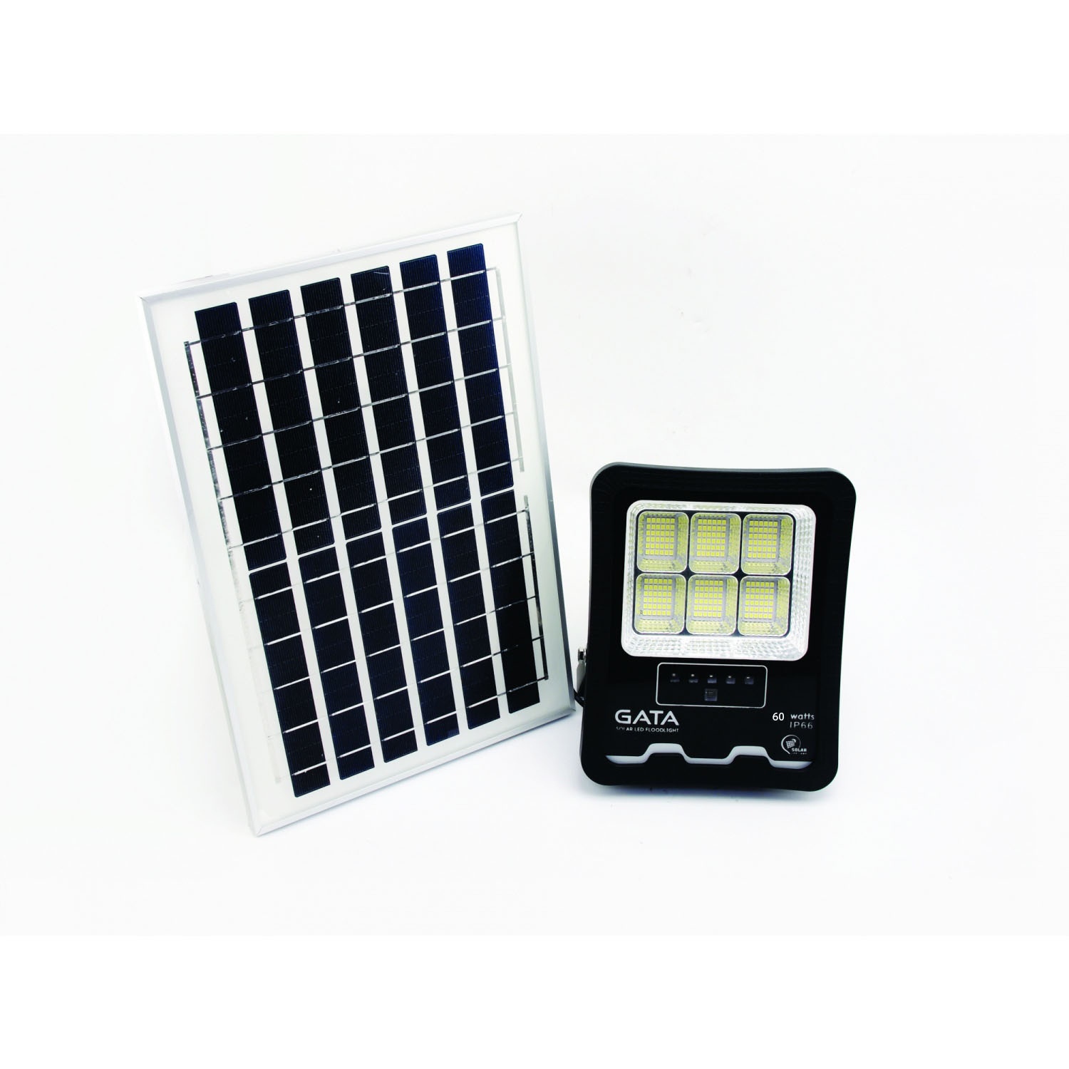 GATA โคมไฟฟลัดไลท์โซล่าเซลล์ LED 60W แสงเดย์ไลท์