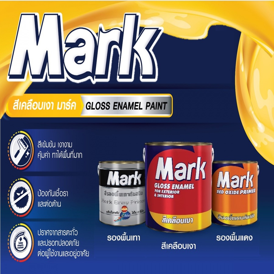 Captain สีน้ำมันกันสนิมเทา MARK #05100 17.5 ลิตร สีเทา