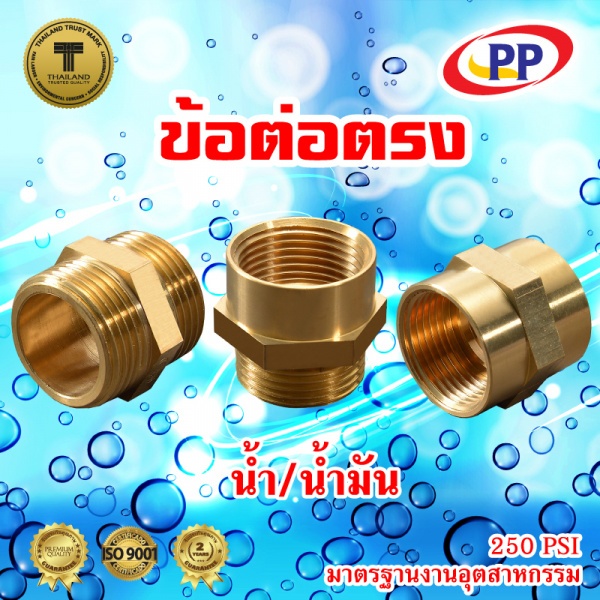 PP ข้อต่อตรงทองเหลือง ผม. 1/2" รุ่น 300493