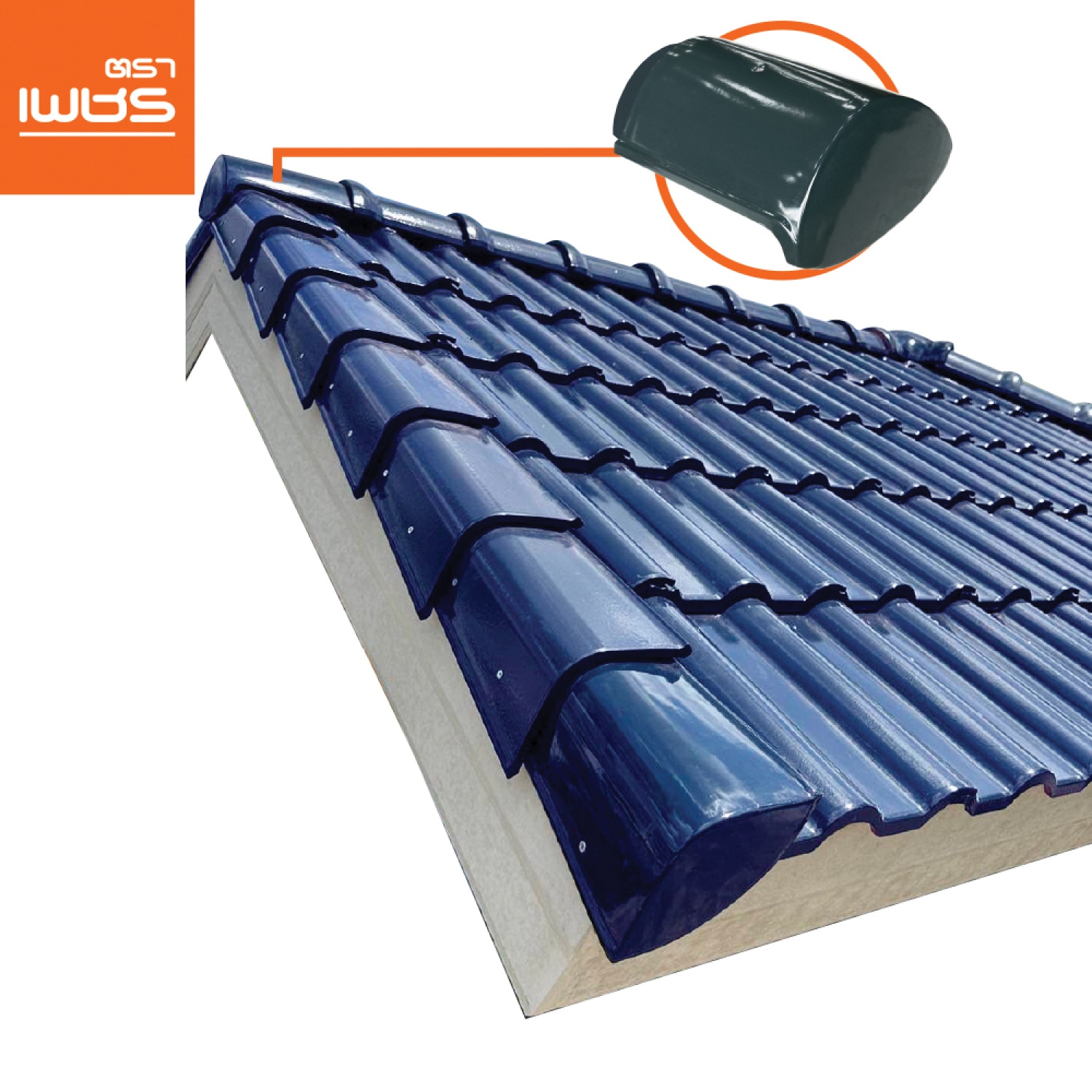 ตราเพชร ครอบปิดจั่ว หลังคาเซรามิก รุ่น เอเมอรัล สีเขียวมรกต