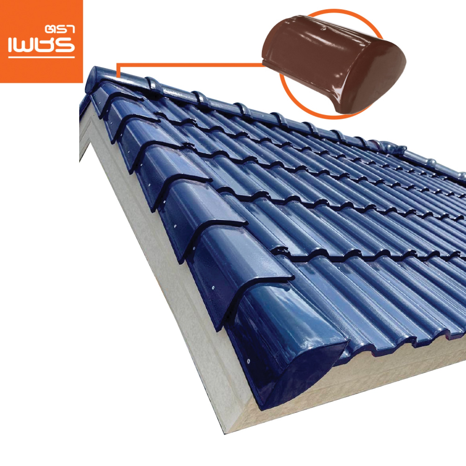 ตราเพชร ครอบปิดจั่ว หลังคาเซรามิก รุ่น เอเมอรัล สีน้ำตาลบุษราคัม
