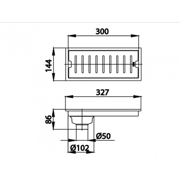 COTTO รางน้ำทิ้งกันกลิ่นยาว12นิ้ว CT644Z3P(HM)