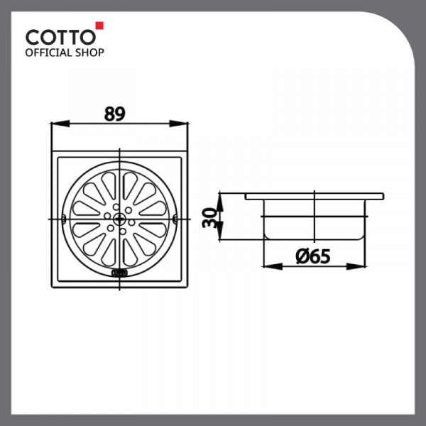 Cotto ตะแกรงกันกลิ่นสแตนเลสท่อ 2 นิ้ว รุ่น CT640Z1(HM)
