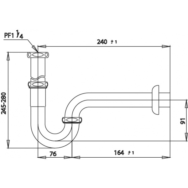 Cotto ท่อน้ำทิ้ง P-trap ทองเหลือง รุ่น CT683(HM)