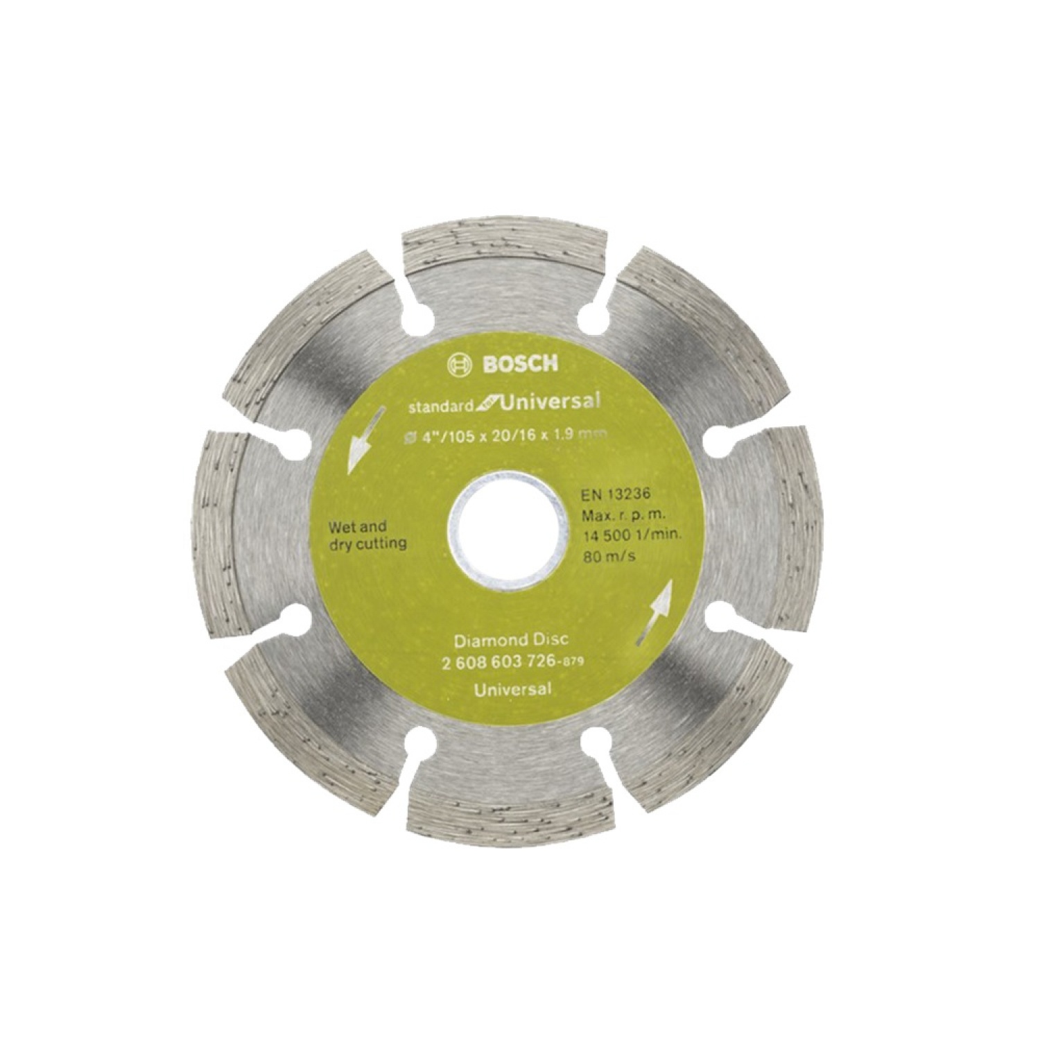 BOSCH ใบเพชร 4 นิ้ว ตัดกระเบื้อง/คอนกรีต/แกรนิต Universal Standard รุ่น #726