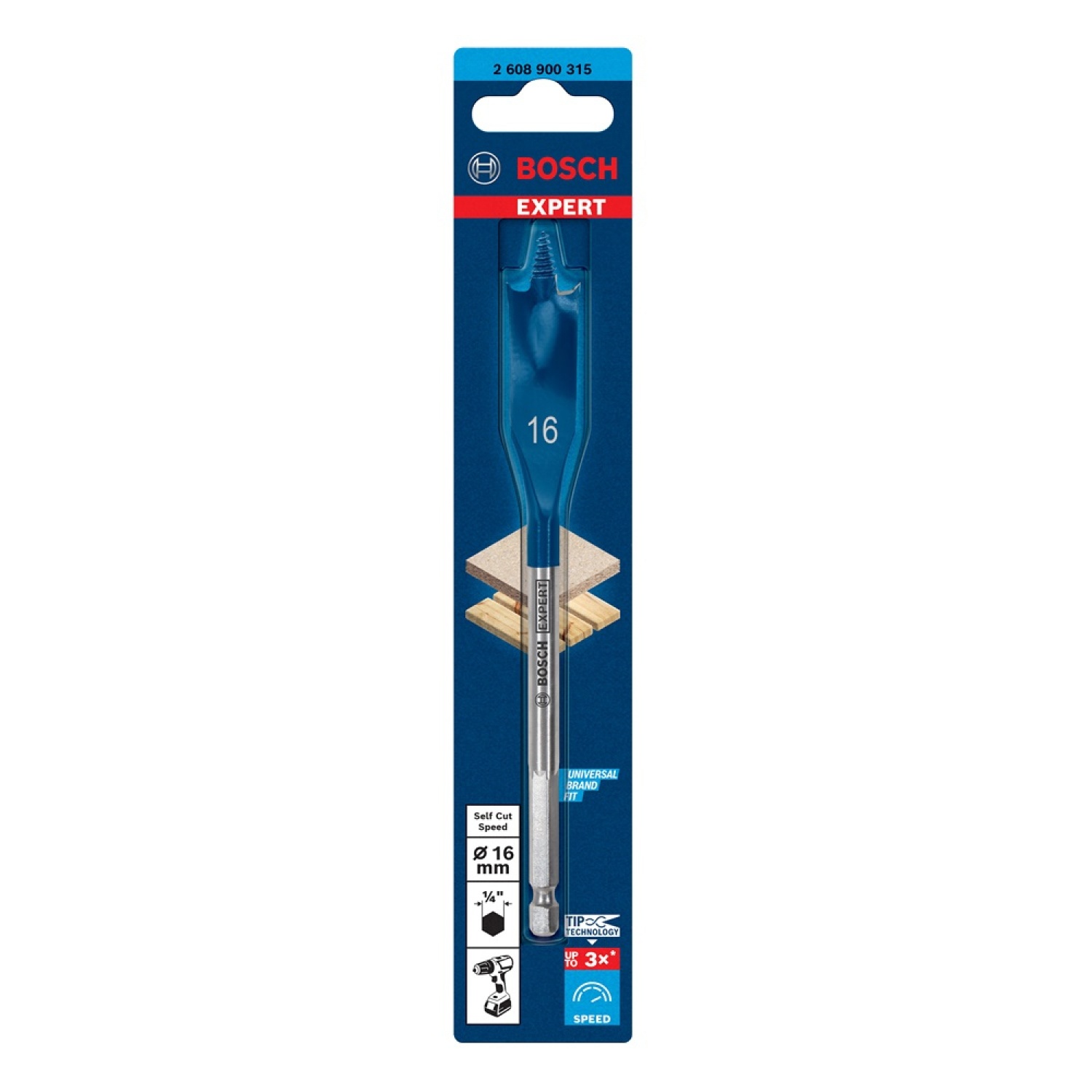 BOSCH ดอกเจาะไม้ใบพาย SelfCut Speed 16 x 152 มม Expert