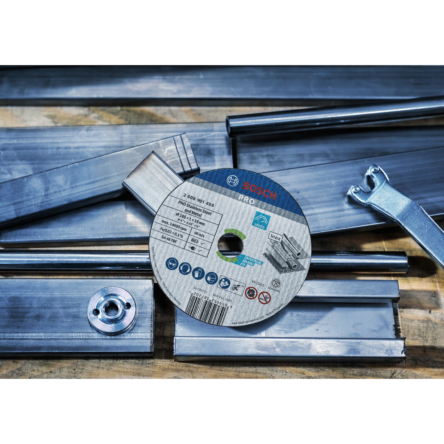 BOSCH ใบตัดสเตนเลส 4นิ้วx1.0x16mm #468