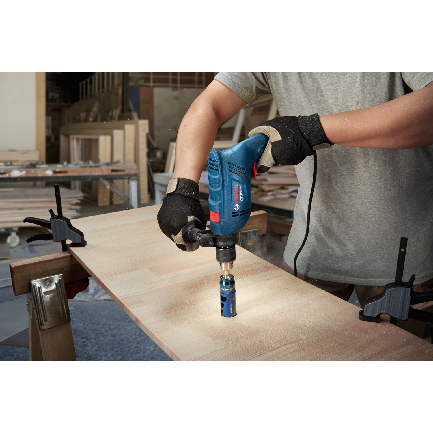 BOSCH สว่านกระแทก 1/2 นิ้ว(13mm) 600W รุ่น GSB600