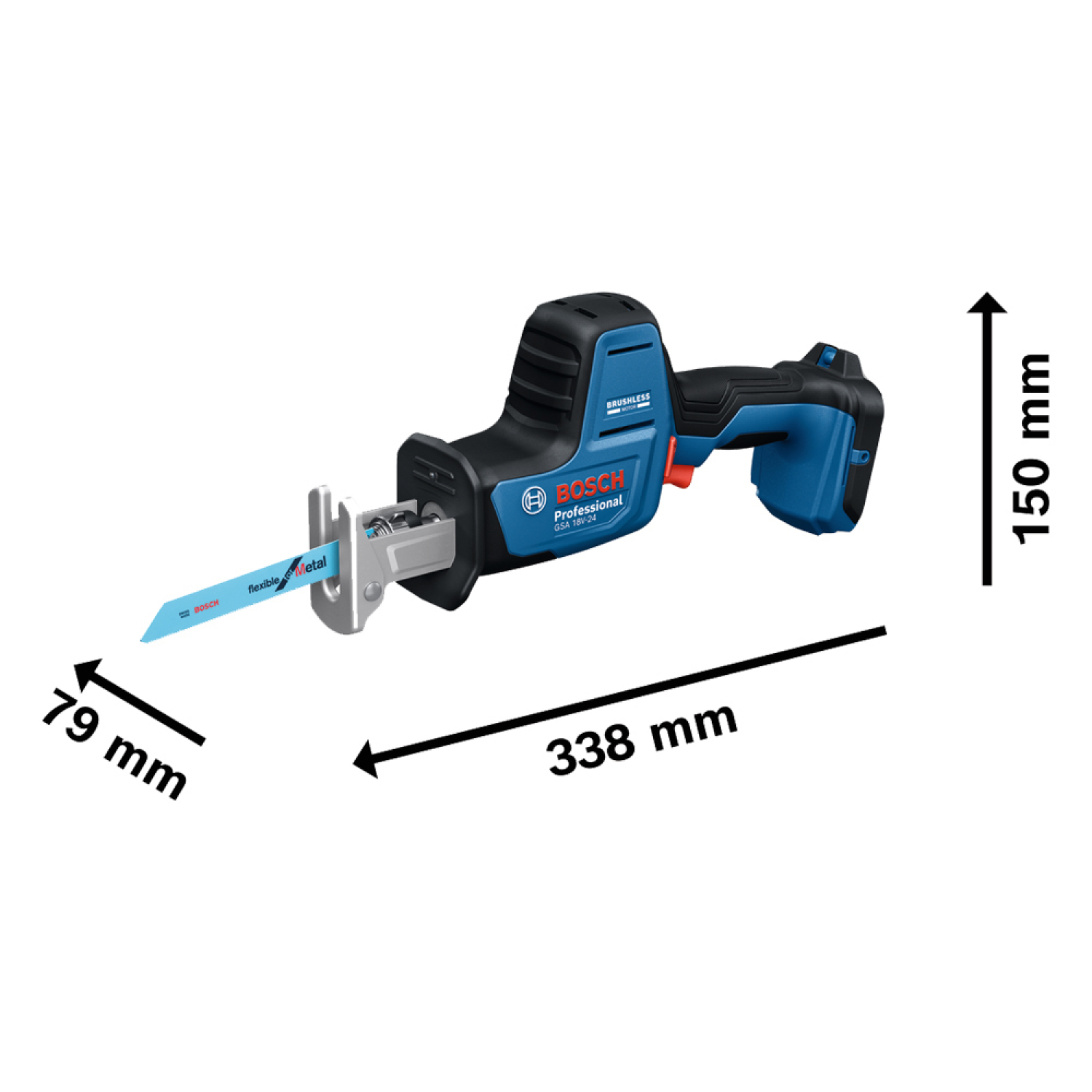 BOSCH เลื่อยอเนกประสงค์ไร้สาย 18V รุ่น GSA 18V-24 (เฉพาะเครื่อง)