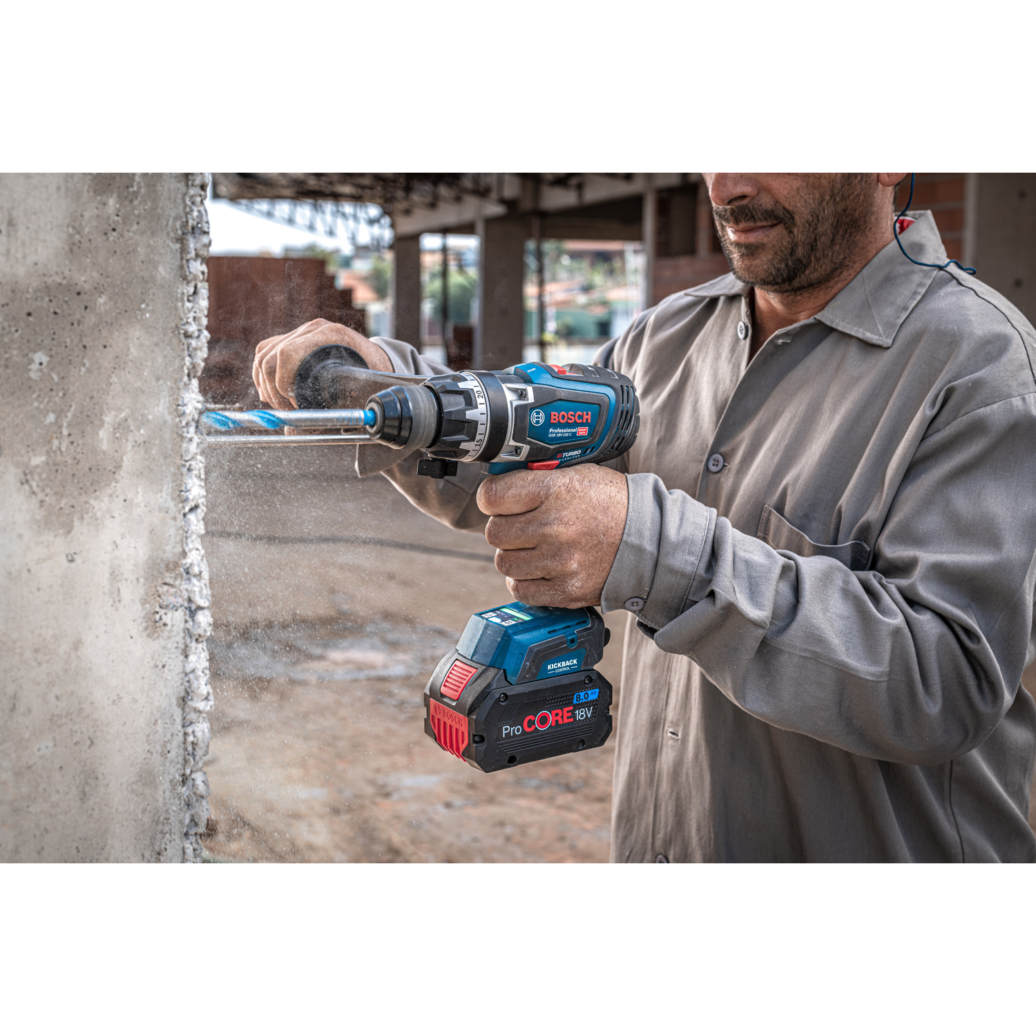 BOSCH สว่านกระแทกไร้สาย 18V Bi-Turbo รุ่น GSB18V-150C (เฉพาะเครื่อง)