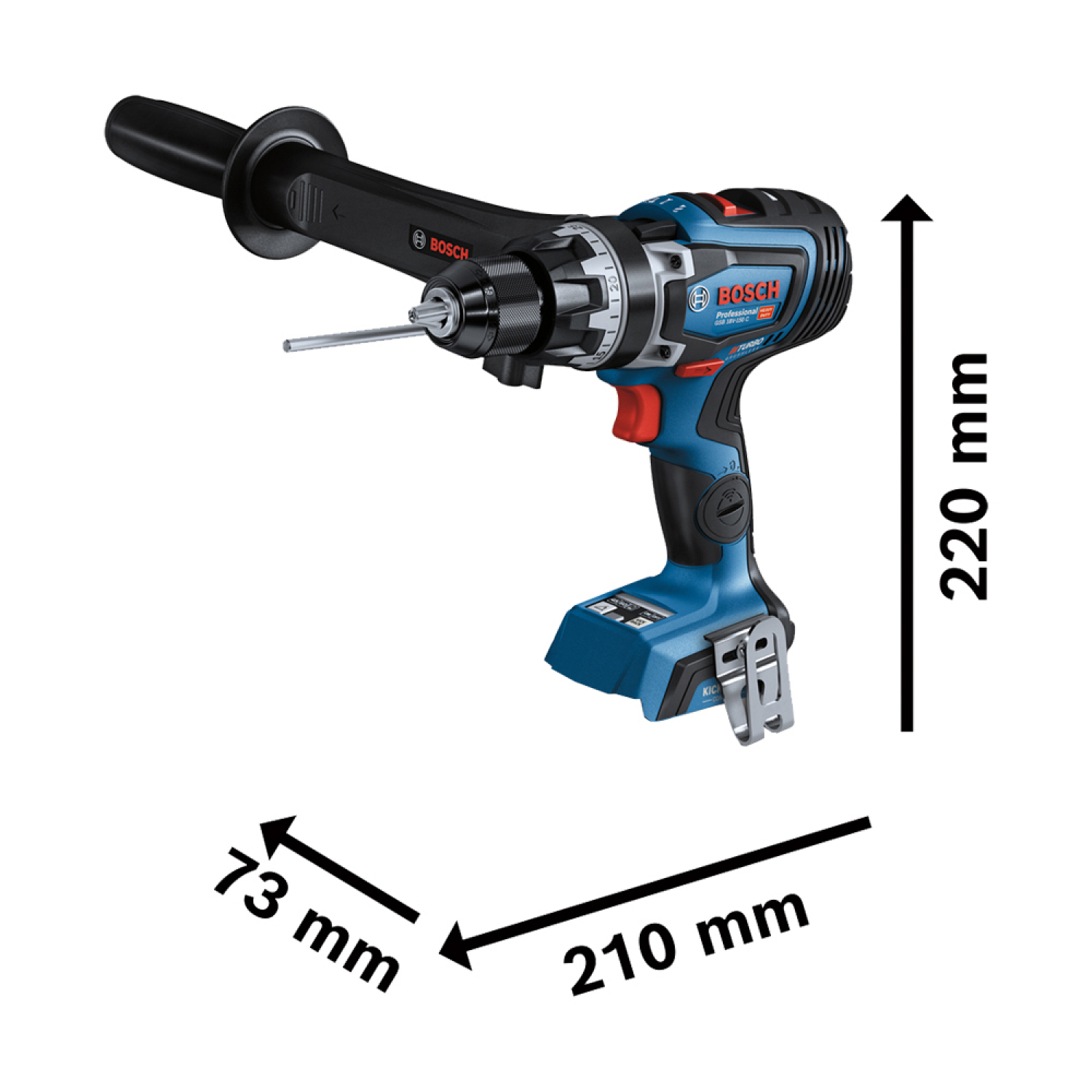 BOSCH สว่านกระแทกไร้สาย 18V Bi-Turbo รุ่น GSB18V-150C (เฉพาะเครื่อง)