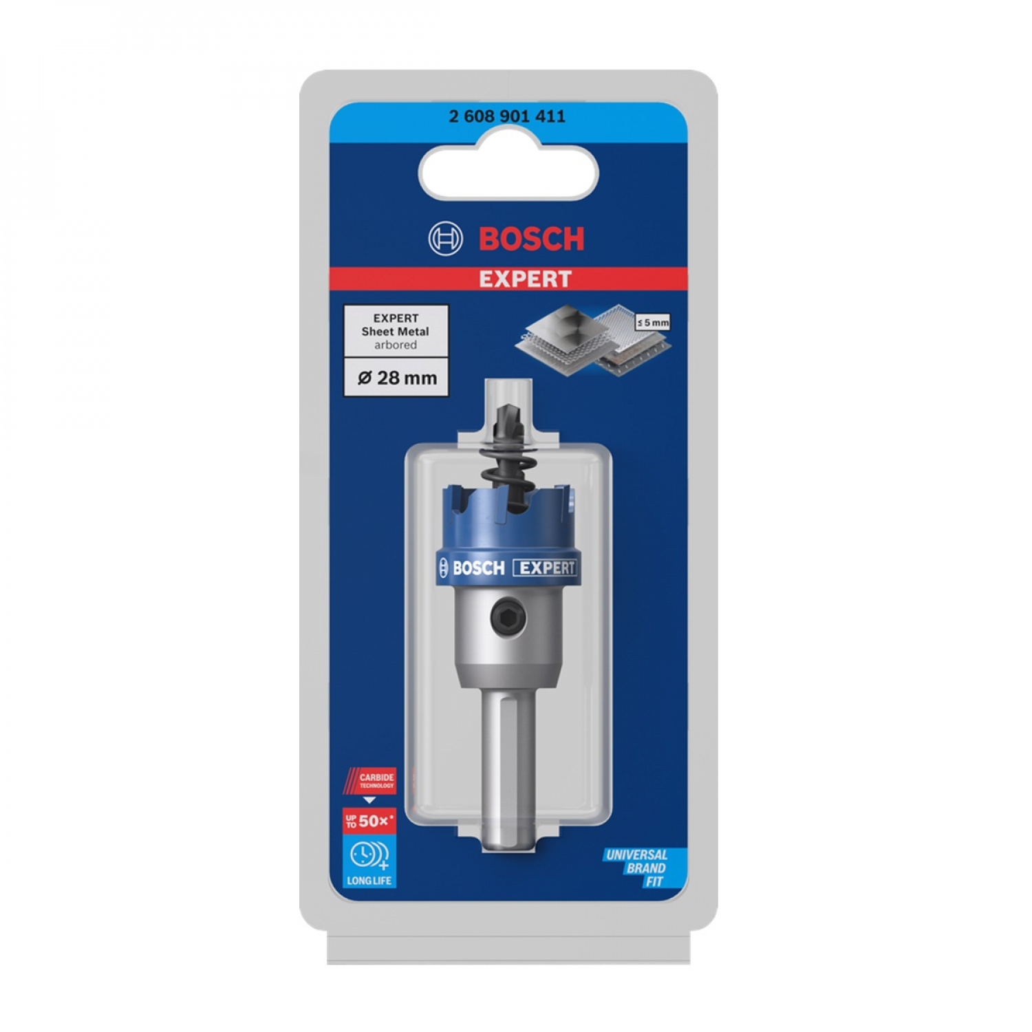 BOSCH โฮลซอว์ เจาะสเตนเลส/เหล็ก TCT ขนาด 28 mm. รุ่น Expert